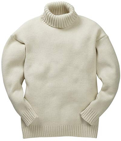 Merino Wool Submariner Sweater, Ecru, XL