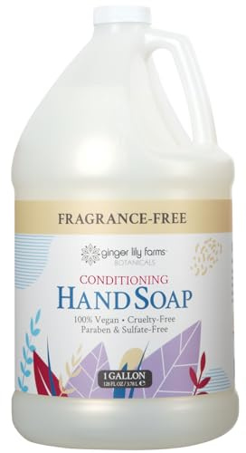 Ginger Lily Farms Botanicals All-Purpose Liquid Hand Soap Refill, Fragrance Free, 100% Vegan & Cruelty-Free, 1 Gallon