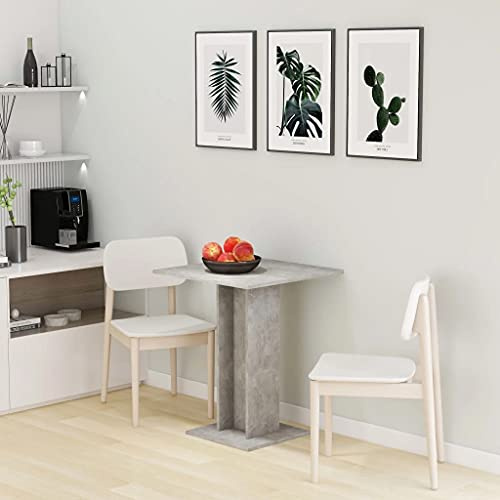 vidaXL Bistro Table 60x60x75 cm in Concrete Grey - Stylish and Versatile Engineered Wood Furniture for Dining Room & Kitchen - Scandinavian Inspired Design