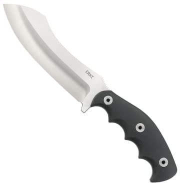 CRKT Catchall - Coltello a lama fissa con fodero, per caccia e attività all'aperto, in nylon con manico in gomma e guaina termoplastica, colore argento