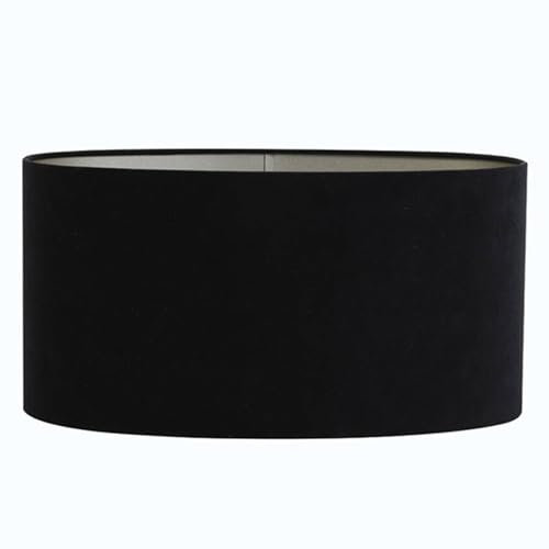 Light & Living Lampenschirm oval Velours - Schwarz - 38x17,5x19cm - Oval - Textilien