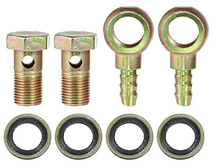 A ABSOPRO 2 Stück Auto Banjo Schlauch Barb Bolzen Fittings Adapter M16x1.5 10mm