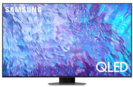 Samsung TV QE55Q80CATXZT QLED 4K, Smart TV 55 Processore Neural Quantum 4K, Direct Full Array, Dolby Atmos, OTS Lite, Integrato con Bixby e Alexa compatibile con Google Assistant, Carbon Silver 2023