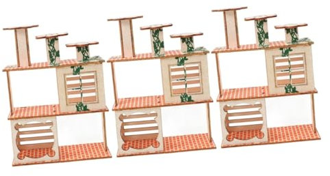 INOOMP 3stücke Hamster Versteckhaus Mit Rampen Geräumiges Mehrkammern-Haus Für Kleine Tiere Für Zwerghamster Rennmäuse Und Ähnliche Haustiere Aus Hochwertigem Holz Gefertigt