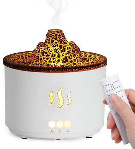 Simpeak Humidificador Ultrasónico 400ml, Humificador de Aromas con Temporizador y Control Remoto, Difusor Aceites Esenciales para El Hogar Oficina Dormitorio Yoga SPA, Blanco