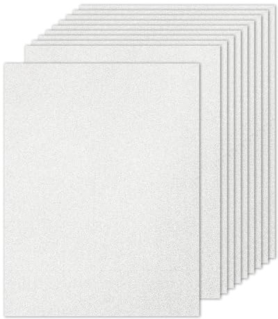 PATIKIL 10 Hojas de Papel de Cartulina con Purpurina, 22 x 28cm, 250 g/m², Rectángulo, para Manualidades, Álbumes de Recortes, Tarjetas, Proyectos de Arte, Bodas y Fiestas Plateado