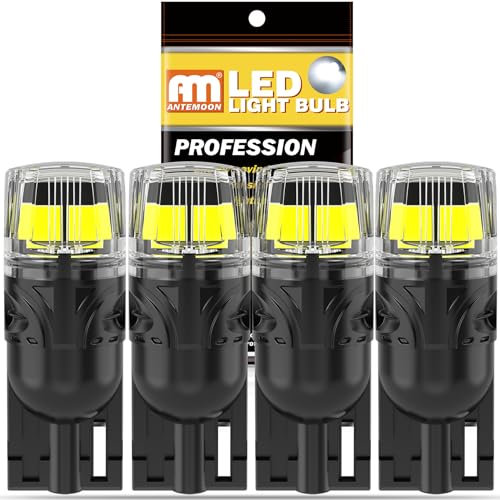 ANTEMOON T10 W5W LED Lampadine Super Luminoso 12V 6000K Bianco 501 194 168 2825 Luce Targa Auto Lampada Canbus Sensa Errore per Luce di Posizione, Interior Segnale, Cupola, Cruscotto, 4 Pezzi