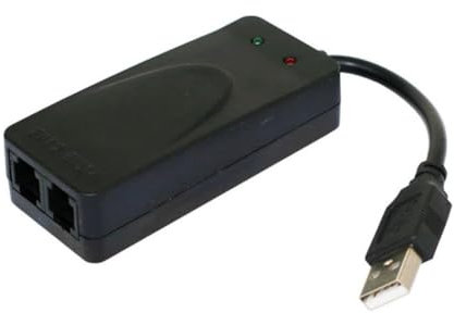 JANZU Módem de Fax USB de doble puerto USB2.0 56K V.92 V.90 controlador de módem externo para Win 7 8 10 XP recepción de envío de fax en el ordenador