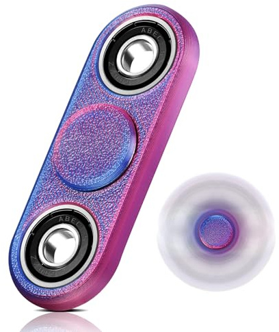 SCIONE Fidget Spinner 3D Anti-Estrés - Juguete sensorial niños/Adultos | Ayuda TDAH y concentración | Regalo Aula/Fiesta - Rojo Azul