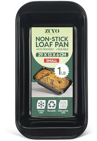 Zuvo - Non-Stick Loaf Tins for Baking Bread & Cakes – (1 LB / 450 G) Carbon Steel Bread Pans with Easy Release Coating – Durable, Oven & Dishwasher Safe