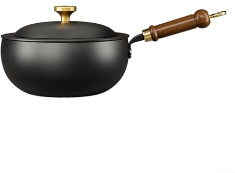 Multipurpose Wrought Iron Frying Pan with Big Belly Shape, Perfect for Family Meals and Various Cooking Methods (20 * 9.5cm)