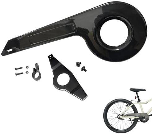 Protection de chaîne de vélo universelle - Convient pour 32 à 36 dents - Housse de chaîne robuste - Accessoire pour vélos pour enfants - Protection quotidienne et décoration (noir)