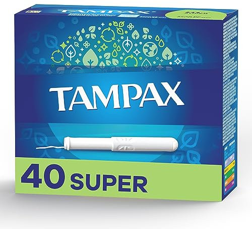 Tampax Tampons mit ausspülbarem Papp-Applikator – Super – 40 Stück