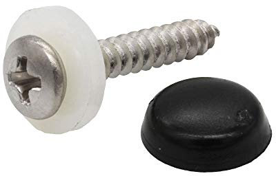 PARCO Fensterbankschrauben Edelstahl A2 inkl. Abdeckkappen Graphitschwarz, 100 Stück