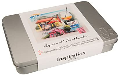 Aquarell Postkarten in einer Metallbox, matt, 250 g/m²,10,5x14,8 cm