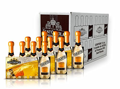 Sant'Orsola Prosecco DOC Extra Dry Millesimato Sparkling Italian Wine Baby Pack - 9x200 ml +3 Free