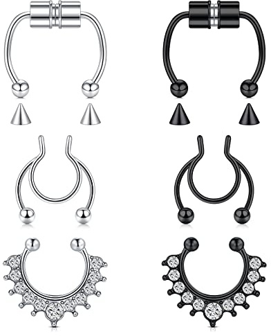 AceFun Falsk läppar, öron, septum ringar, näspiercing, näsringar, rostfritt stål, kreoler, body piercing smycken
