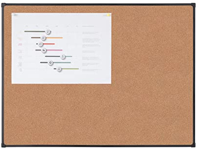 BoardsPlus Economy Tableau en liège, 60 x 45 cm, cadre en Tech Alloy Noir