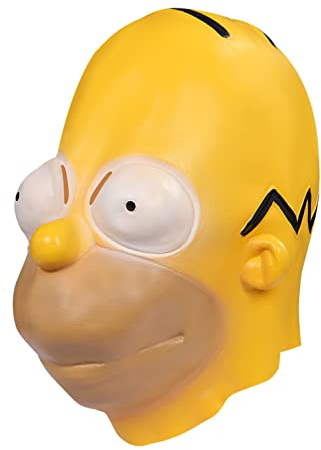 IOONCHI Homer Simpson Maschera in lattice per adulti, maschera di Halloween per ballo in maschera, festa di Halloween, accessori per costume