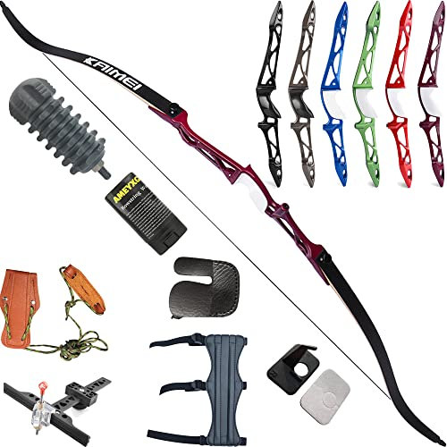 wolfman Bogenschießen Recurvebogen Set Erwachsene 66/68/70 Zoll 12-40 lbs Recurv Bogen Set Praxis Bogen Wettbewerb Bogen Jagd Bogen für Bogenschießen Club Schießwettbewerb RH(Rose, 66/18Lbs)