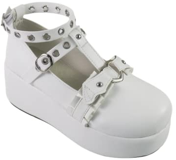 per Donna Piattaforma Mary Jane Cuori Gatto Fibbia Rivetti Caviglia Lolita Gotico Principessa Piattaforma Décolleté Pelle Verniciata Spina Vintage Tradizionale Ricamo Tomaia Scarpe Eleganti