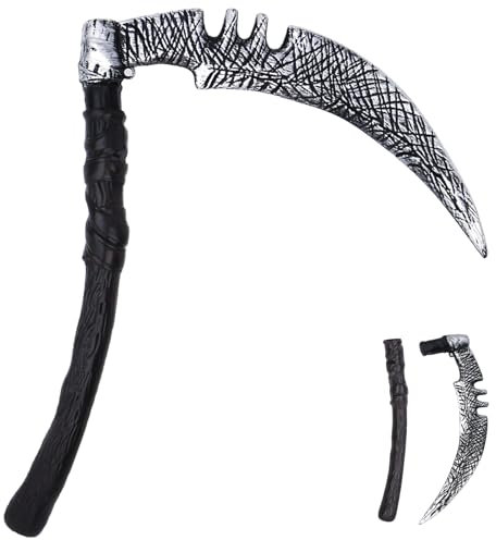Ctxtqtdt Faucille Halloween 35cm, Faux Faucheuse d'halloween, Faucille Plastique Halloween Réutilisable, Simulation Faucille Prop pour Halloween Carnaval Costume Party Cosplay