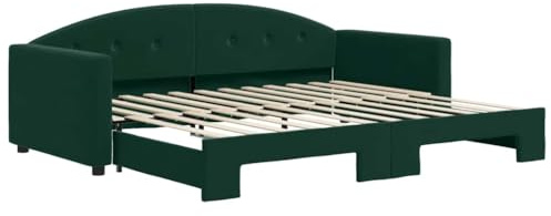 vidaXL Divano Letto con Letto Estraibile Verde Scuro 90x200cm Velluto, Divano Letto, Letto a Scomparsa, Divano Letto Imbottito, Letto da Giorno