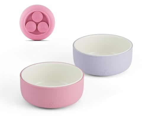 Elk and Friends Ciotole In Porcellana Per Bambini Con Manicotto Di Aspirazione In Silicone Per Bambini Piccoli, Per L'Alimentazione Dei Neonati, Adatte Al Microonde E Alla Lavastoviglie, Antiscivolo,