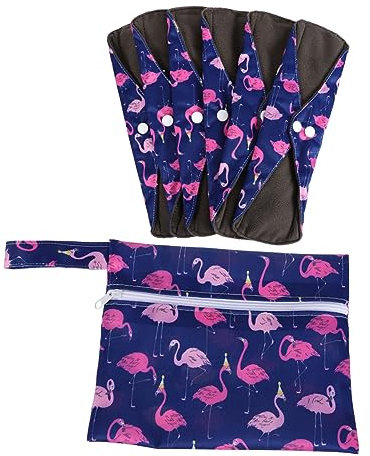 Hoement 1 Satz Wiederholbare Hygiene Matten Kohle Wiederverwendbare Pads Wiederverwendbare Stoffpads Damenbinden Waschbare Pads Stoffbinden Menstruation Reinigungstücher Violett Kohlefaser