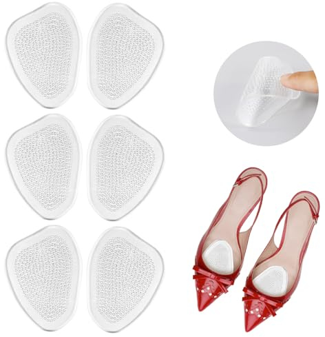 BOUMVID High Heels Pads, 3 Pairs Metatarsal Pads for Women, Reusable Ball of Foot Cushion, Shoes Forefoot Gel Insoles Prevent Blisters Calluses and Cushions