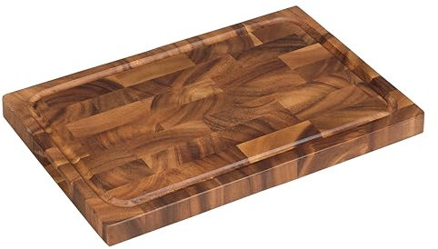Tala Planche rectangulaire en bois d'acacia laqué à double usage, idéale pour hacher, découper et servir tous les aliments et parfaite pour présenter, mesure 42 x 2 x 3 cm