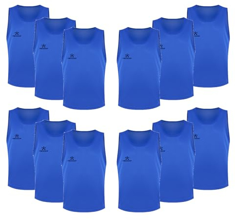 FIBOGOUP Gilet da allenamento calcistico, Gilet da calcio per bambini e adulti, Accessori per allenamento calcistico, Gilet per allenamento di squadra, Blu scuro, S