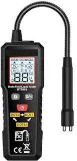 HPHPH Comprobador Liquido de Frenos, Probador De Líquido De Frenos, Sonda Flexible, 3 Colores, Retroiluminado, Digital, Herramienta Detectora De Aceite Y Líquido De Frenos