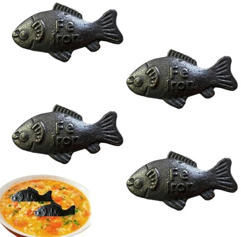 Iron de Fish, Iron de Fish for Iron Deficiency, Iron de Fish, Set of 4 Iron de Fish, 7 Cm by 4 Cm, Durable Iron Material for Daily Use