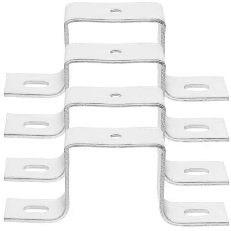 VALICLUD Support de Serrage en U en Acier Inoxydable Lot de 4 Supports de Rail Plat M5 Fixation pour Disjoncteurs Installation Stable et Polyvalente pour Usage Industriel et Domestique