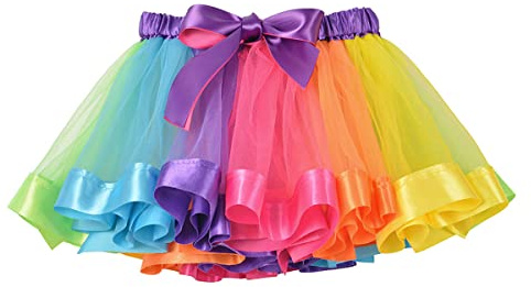 HaimoBurg Bambine e Ragazze Gonne da Principessa Arcobaleno Pannello Esterno della Garza Balletto tutù Performances Spettacoli Abito,5-8 Anni,Muticolor