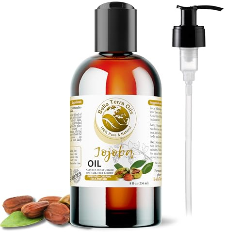 Bella Terra Oils - Organic Jojoba Oil 8oz - Embrace Organic Jojoba's Hydrating Potential, Rich in Essential Nutrients & Antioxidants, Perfect for Nail Oil Enthusiasts
