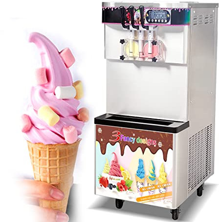 Certificato CE commerciale 2 + 1 Macchina per gelato soft al gusto misto, gelatiera allo yogurt, funzione di pre-raffreddamento