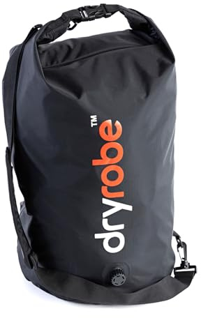 Dryrobe Travel Compression Bag - Large Compact Waterproof Bag for Travel & Sports Storage - Wet Bags for Swimming/Surfing/OCR - Stuff Sack for Wet Clothes with Roll Up Closure - 33 L - Black