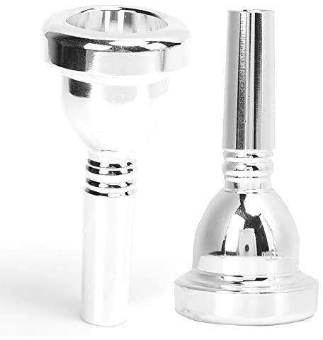 Boquilla de trombón Boquilla de trombón Tenor Mango grande Boquilla de metal 12,7 mm 5G Accesorio de repuesto TR‑03(plata)