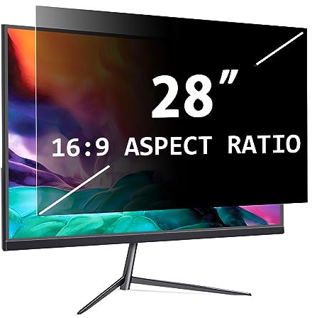 PYS Blickschutzfolie für 28 Zoll Monitor 16:9 Seitenverhältnis Computer Bildschirm Blaulicht Blocking Blendfrei Abnehmbar Blickschutzfilter Sichtschutzfilter