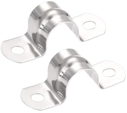 TA-VIGOR 25 st 15 mm (0,6 tum) styvt rörband, 2-hål 201 rostfritt stål U-fäste rörklämmor spänning tub klämma klämma