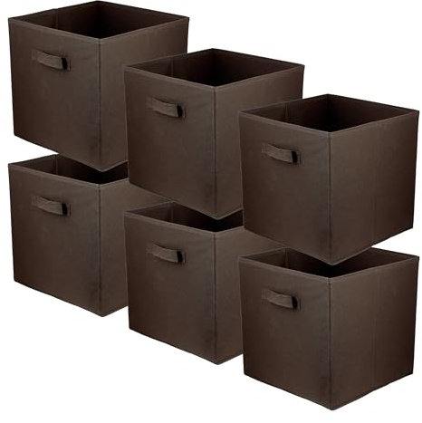 lavita Storage Box | Faltbare Aufbewahrung Boxen 31 x 31 x 31 cm | Schubladen-Organizer Box | Ordnungssysteme fr Kleidung | Kleideraufbewahrung & Organisation | 6 Stück Dunkelbraun