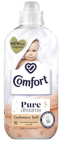 Comfort Pure Dreams Cashmere Soft Fabric Conditioner Dermatologist-Recommended Gentle Next to Sensitive Skin 30 washes (900 ml)