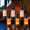 6 Stück Hhalloween Deko Kerzenlaterne, LED Kürbis Kerze Beleuchtet Teelichter Kerzenhalte mit Geisterausdruck, Kürbis Laterne Deko Outdoor Innen Lampe Herbstdeko Tischdeko Horror Garten Party