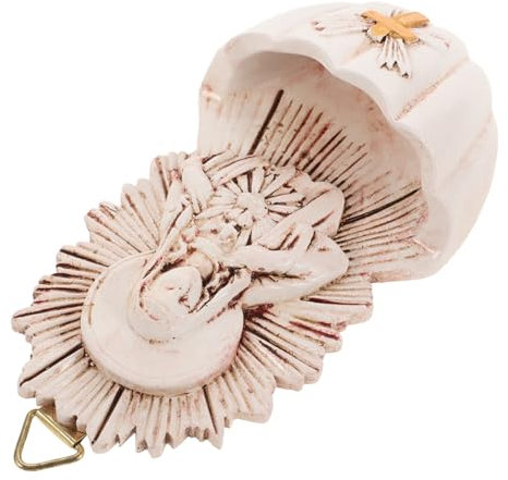 RORPOIR Resin Holy Water Font Hanging Decor Family Wall Holy Water Basin Used for Confirmation Ceremony Elegant Decorative Vessel Church Wall Decor