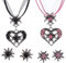QTTRPCU 6 Stück Trachtenschmuck Damen Set, Bierfest Dirndl Accessoires Damen, Oktoberfest Damen Outfit, Trachtenschmuck Damen Set mit Strass Edelweiß Herz Anhänger und Edelweiß Ohrstecker