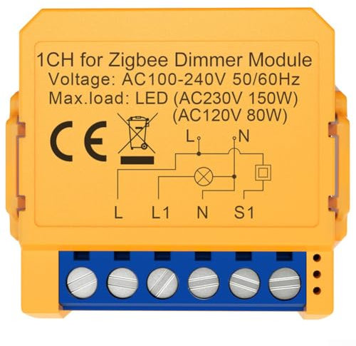 Smart For ZigBee Dimmer Switch Module, 1/2 Way Dark Box Intelligent Switch, DIY Smart Light Switch, Voice Control, Home Remote Control(1 gang)