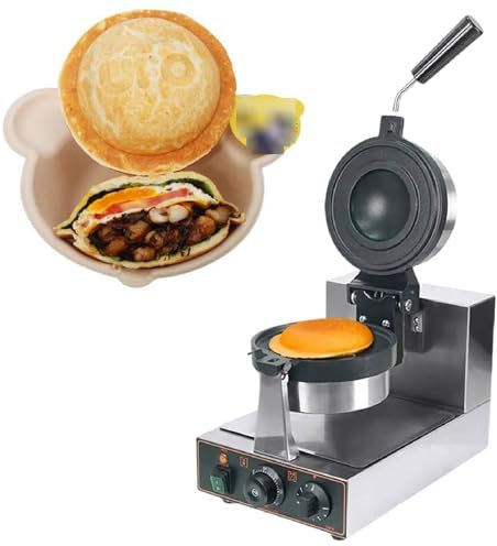 Máquina para hacer hamburguesas con rotación, máquina para hacer hamburguesas, máquina para hacer waffles y hamburguesas eléctricas comerciales, máquina para hacer hamburguesas con helado, individua