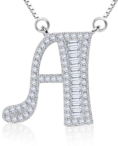B.Catcher Letter A Initial Necklace for Women,S925 Sterling Silver, Letter pendant (17 * 16mm),Nickel-Free,Perfect for Back-to-School Season or Birthday,Ideal for Girlfriends or Best Friends,Gift Box